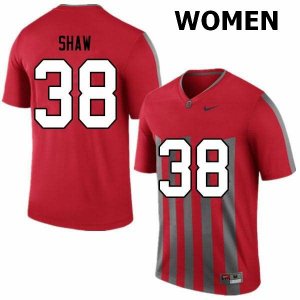 Women's Ohio State Buckeyes #38 Bryson Shaw Retro Nike NCAA College Football Jersey Real XSE0444XR